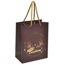 Prodotto Sacchetto regalo di Natale con corna di cervo marrone/oro 18x10x23cm 2 pezzi