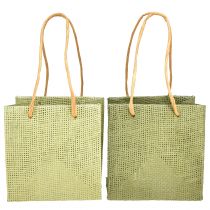 Prodotto Sacchetti regalo con manico in carta stagnola verde 10,5 cm 12 pz