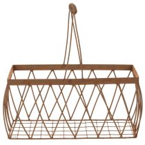 Prodotto Cestino in filo metallico, effetto ruggine, 28x13,5x14 cm, 2 pezzi