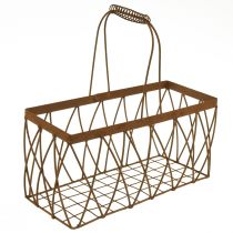 Prodotto Cestino in rete cestino in metallo aspetto ruggine 28x13,5x14 cm 2 pezzi