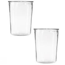 Prodotto Vaso in vetro vaso decorativo conico trasparente Ø12cm H15,5cm 2 pezzi