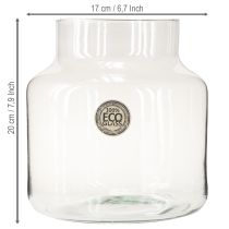 Prodotto Vaso in vetro rotondo per fiori grande 100% vetro riciclato H20 Ø17cm