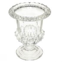 Prodotto Vaso in vetro vintage con design a tazza – trasparente, 16x20 cm – elegante decorazione da tavolo