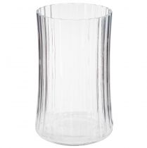 Prodotto Vasi di vetro vasi decorativi decoro con scanalature trasparenti Ø12cm H19cm 2 pezzi