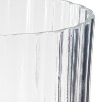 Prodotto Vasi di vetro vasi decorativi decoro con scanalature trasparenti Ø12cm H19cm 2 pezzi
