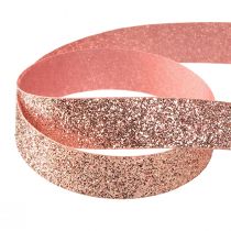 Prodotto Nastro glitterato in nastro rosa per gioielli in mica L15mm L18m