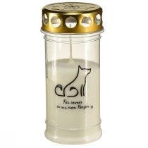 Prodotto Candela per tomba di cani con luce grave per animali bianca Ø7cm H16,5cm