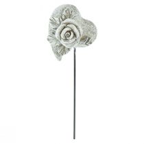 Prodotto Tappo tombale Tappo commemorativo a cuore Rosa in pietra fusa 5,5 cm 6 pz