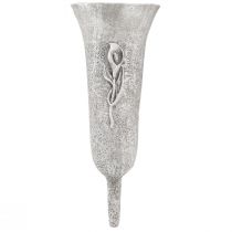 Prodotto Vaso da tomba grigio Vaso con punta Motivo Calla A32,5 cm