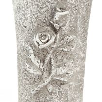 Prodotto Vaso funerario grigio Vaso con punta Decoro rose A26cm 2pz
