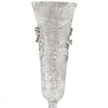 Prodotto Vaso funerario grigio con motivo a rose, alto 26 cm, 2 pezzi