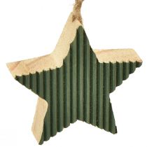 Prodotto Set pendenti in legno per albero di Natale, cuore-albero-stella, verde-menta-bianco, 4,5 cm, 9 pezzi - Decorazione natalizia
