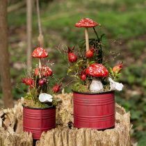 Prodotto Decorazione di rosa canina rossa rami di rosa canina artificiale 48 cm 3 pezzi