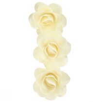 Prodotto Rose decorative in legno rose artificiali color crema rose in legno Ø10cm 12 pz