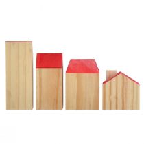 Prodotto Casette in Legno Casette Decorative Legno Naturale Rosso 4 pz