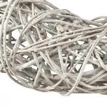 Prodotto Corona decorativa in legno corona rattan bianco naturale Ø30cm H9,5cm