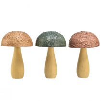 Prodotto Funghi in legno funghi decorativi decorazione autunnale legno assortiti 11×7,5 cm 3 pz