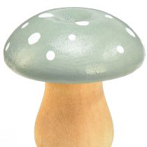 Prodotto Funghi in legno funghi decorativi agarichi volanti in legno verde menta 5 cm 8 pz