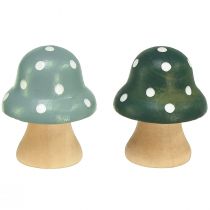Prodotto Funghi In Legno Funghi Decorativi Mini Funghi Funghi In Legno Verde Menta 4cm 12 pz