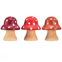Prodotto Funghi In Legno Funghi Decorativi Mini Funghi Funghi In Legno Rosso Arancione 4cm 12 pz