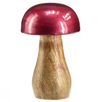 Prodotto Funghi in legno funghi decorativi legno rosso lucido Ø6cm H10cm 2 pezzi