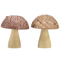 Prodotto Funghi in legno funghi decorativi decorazione da tavolo autunno marrone naturale 5×6 cm 8 pz
