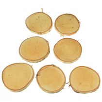 Prodotto Dischi di legno con corteccia Disco di betulla naturale Ø9-10cm 7 pz