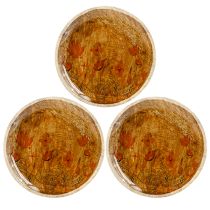 Prodotto Piatto in legno Fiori Farfalla Naturale Rosa Ø15cm 3pz