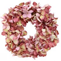 Prodotto Ghirlanda di ortensie rosa malva corona decorativa artificiale Ø30cm