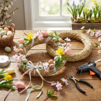 Prodotto Ghirlanda di paglia per fioristi per ghirlande creative per porte e decorazioni stagionali 25/4 cm 2 pezzi