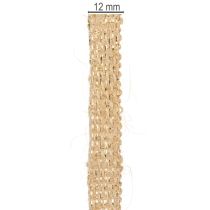 Prodotto Nastro di juta, nastro decorativo rustico, juta naturale, oro, 12 mm, 10 m