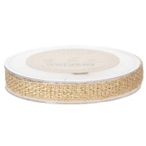 Prodotto Nastro di juta, nastro decorativo rustico, juta naturale, oro, 12 mm, 10 m