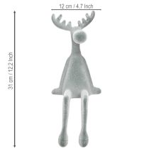 Prodotto Alce seduto Figura natalizia per mensola Grigio A31cm 3pz