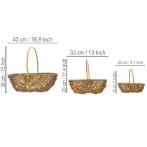 Prodotto Cesto per patate 43/33/23 cm con rivestimento in alluminio, colore naturale, set da 3.