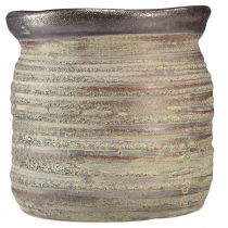 Prodotto Vaso decorativo in ceramica vaso decorativo grigio marrone metallizzato 14×14 cm