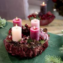 Prodotto Candele Candele pilastro Pink Berry 3 colori 60x80mm 12 pz