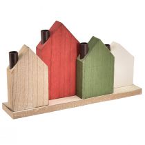 Prodotto Portacandele Corona dell'Avvento candele bastoncini case 35 cm H20 cm