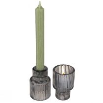 Prodotto Portacandele in vetro portacandele grigio H8cm 4 pz