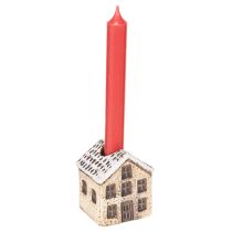 Prodotto Portacandele in ceramica, casetta decorativa con neve per decorazione da tavola, 7 cm, 2 pezzi