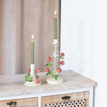 Prodotto Portacandele in metallo decorazione fragola estate crema H13cm