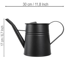 Prodotto Elegante annaffiatoio decorativo di piccole dimensioni, in metallo nero, 30x13x17 cm, 1,7 l, ideale come fioriera o per decorare appartamenti e balconi.