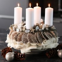 Prodotto Decorazione per albero a forma di ghirlanda in spugna naturale, 37 cm