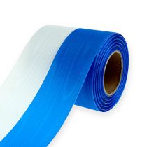 Nastri per ghirlande Moiré blu-bianco 100 mm