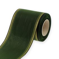 Prodotto Nastro per ghirlanda Moiré 100mm, verde scuro