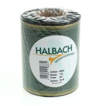 Prodotto Elegante nastro a corona moiré verde scuro, 125 mm con bordo in perle dorate, nastro da lutto, decorazione per matrimonio, nastro a fiocco