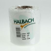 Prodotto Nastro bianco per ghirlanda 100 mm x 25 m Decorazione floreale funebre