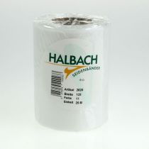 Prodotto Nastro decorativo per ghirlanda bianca da 125 mm, 25 m, per servizio funebre, decorazione per tomba