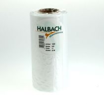 Prodotto Nastro bianco per ghirlande, 200 mm di larghezza, rotolo da 25 m, nastro da lutto, nastro a fiocco, nastro decorativo per fiori funebri e altre occasioni