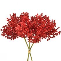Prodotto Decorazione rossa con bacche artificiali per corona dell&#39;Avvento 32 cm, 3 pezzi per mazzo