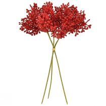 Prodotto Decorazione rossa con bacche artificiali per corona dell'Avvento 32 cm, 3 pezzi per mazzo